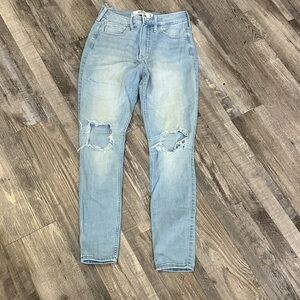 Light Blue Distressed Women Jeans